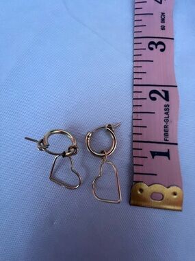 Gold-Tone Heart Hoop Drop Earrings